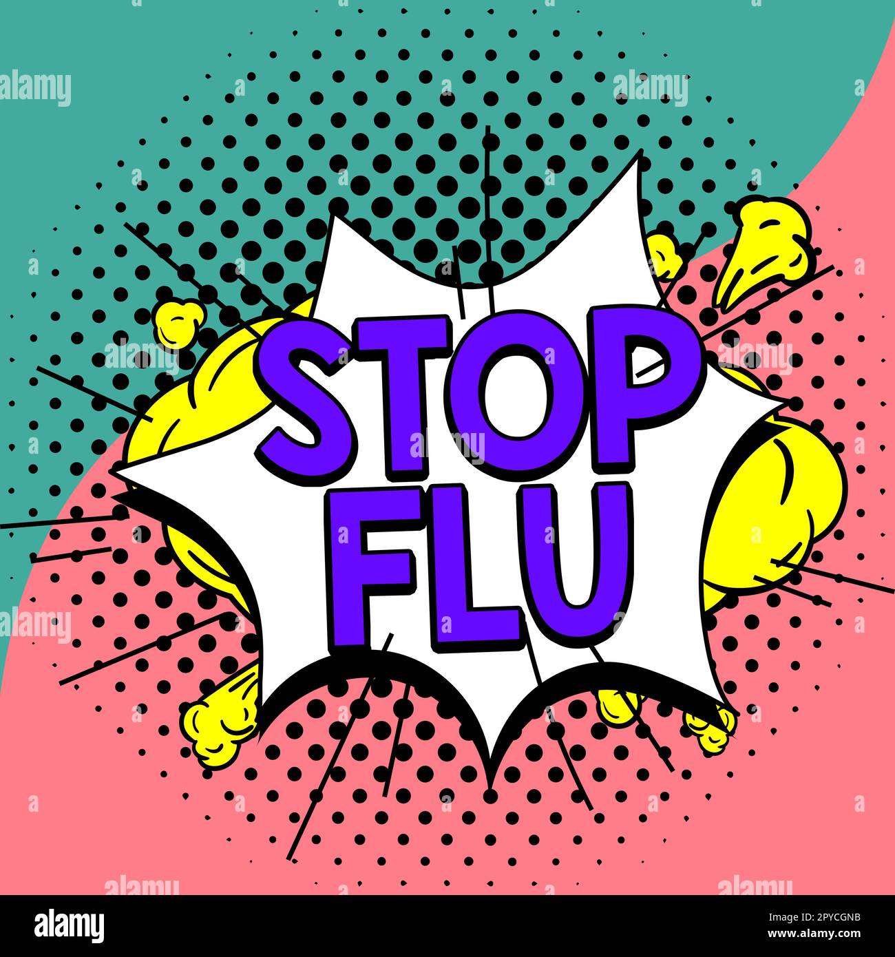 Handschrift Schild Stop Grippe. Geschäftsübersicht Behandlung der ansteckenden Atemwegserkrankung durch Grippevirus Stockfoto