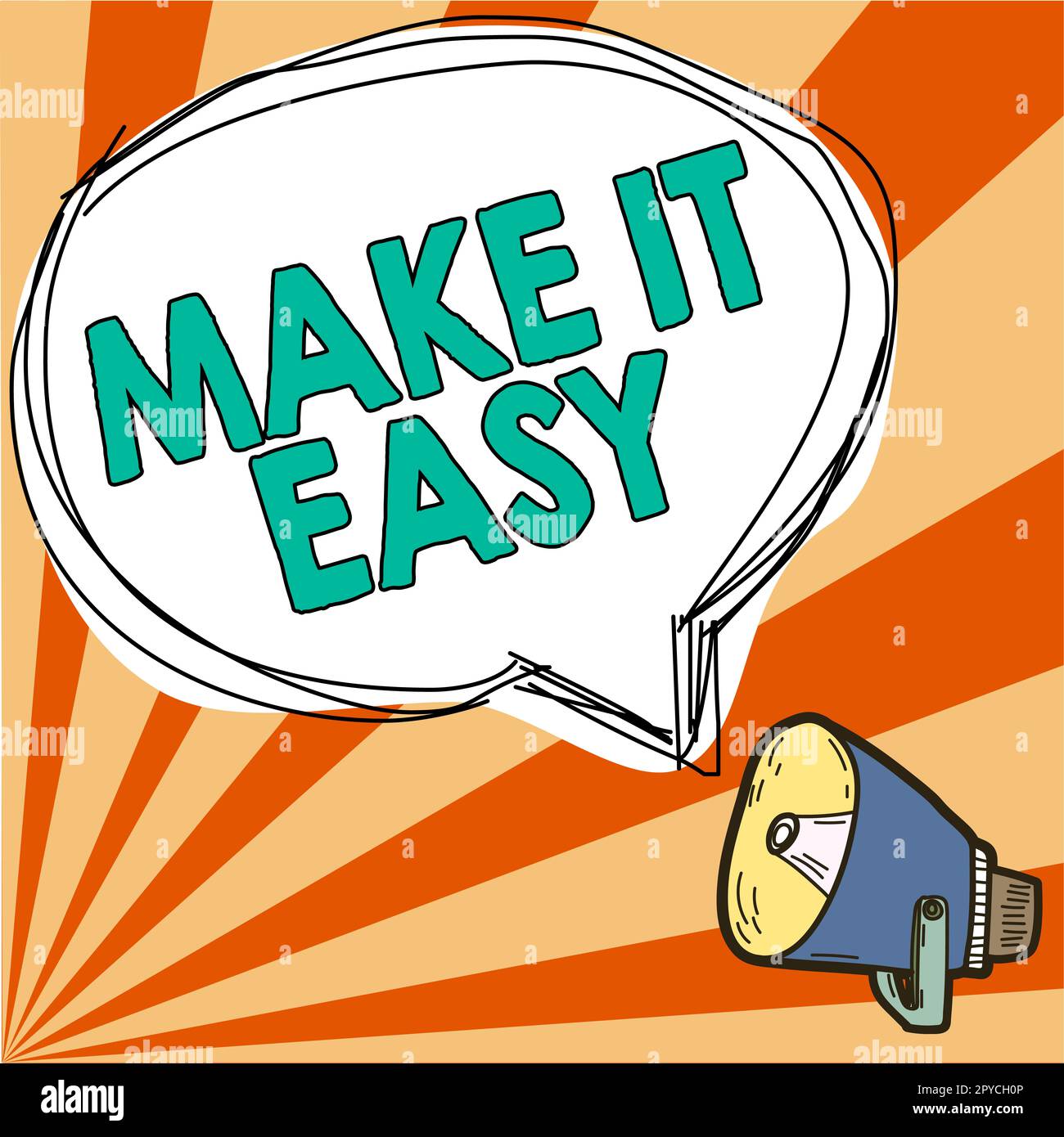 Inspiration mit Schild „Make IT Easy“. Unternehmen zeigen intelligenten Ansatz mühelos ohne Sorgen oder Schwierigkeiten Stockfoto