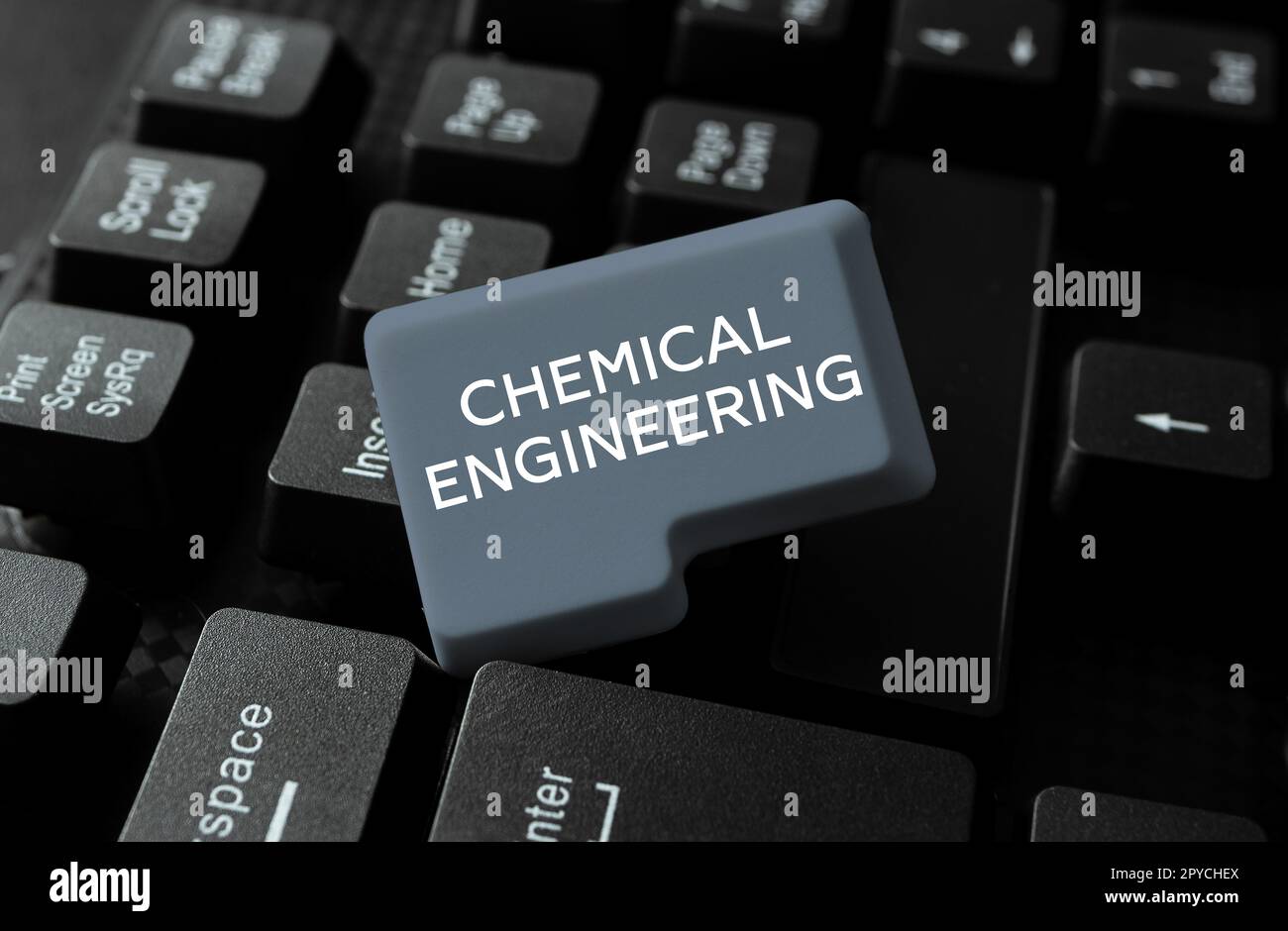 Konzeptionelle Darstellung Chemical Engineering. Ein Wort über die Entwicklung von Dingen, die sich mit der industriellen Anwendung der Chemie befassen Stockfoto