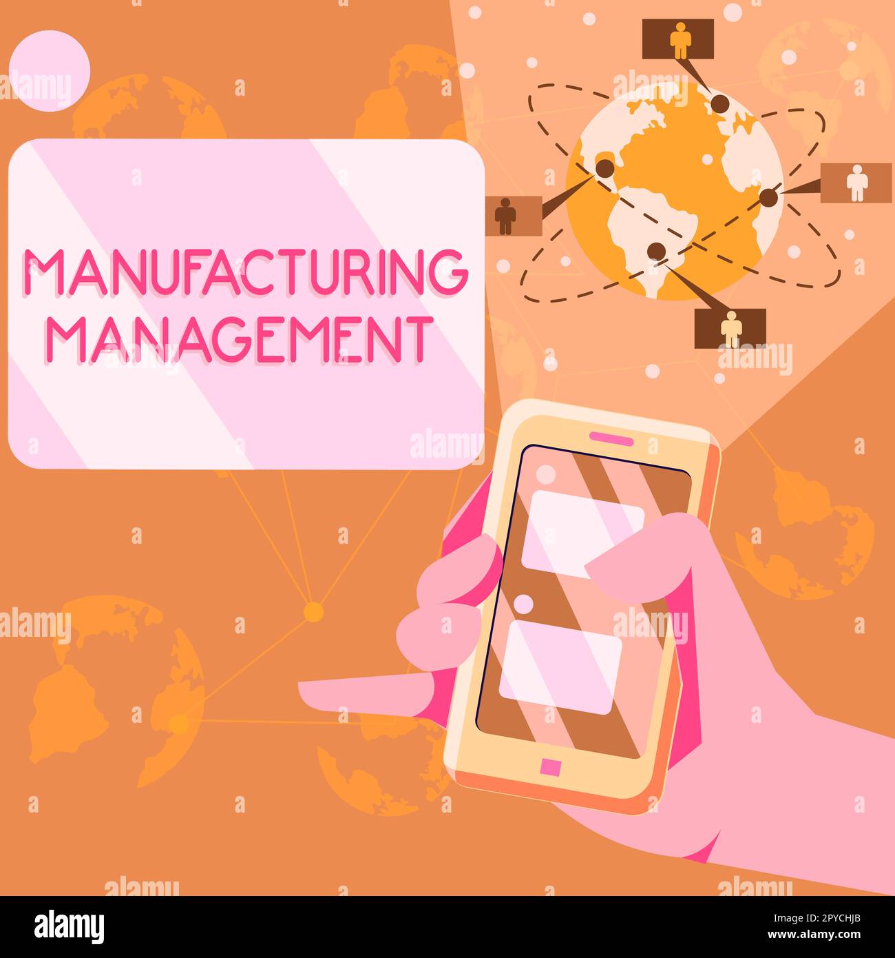 Handgeschriebenes Schild Manufacturing Management. Methoden des Geschäftsansatzes zur Definition, wie Produkte hergestellt werden Stockfoto