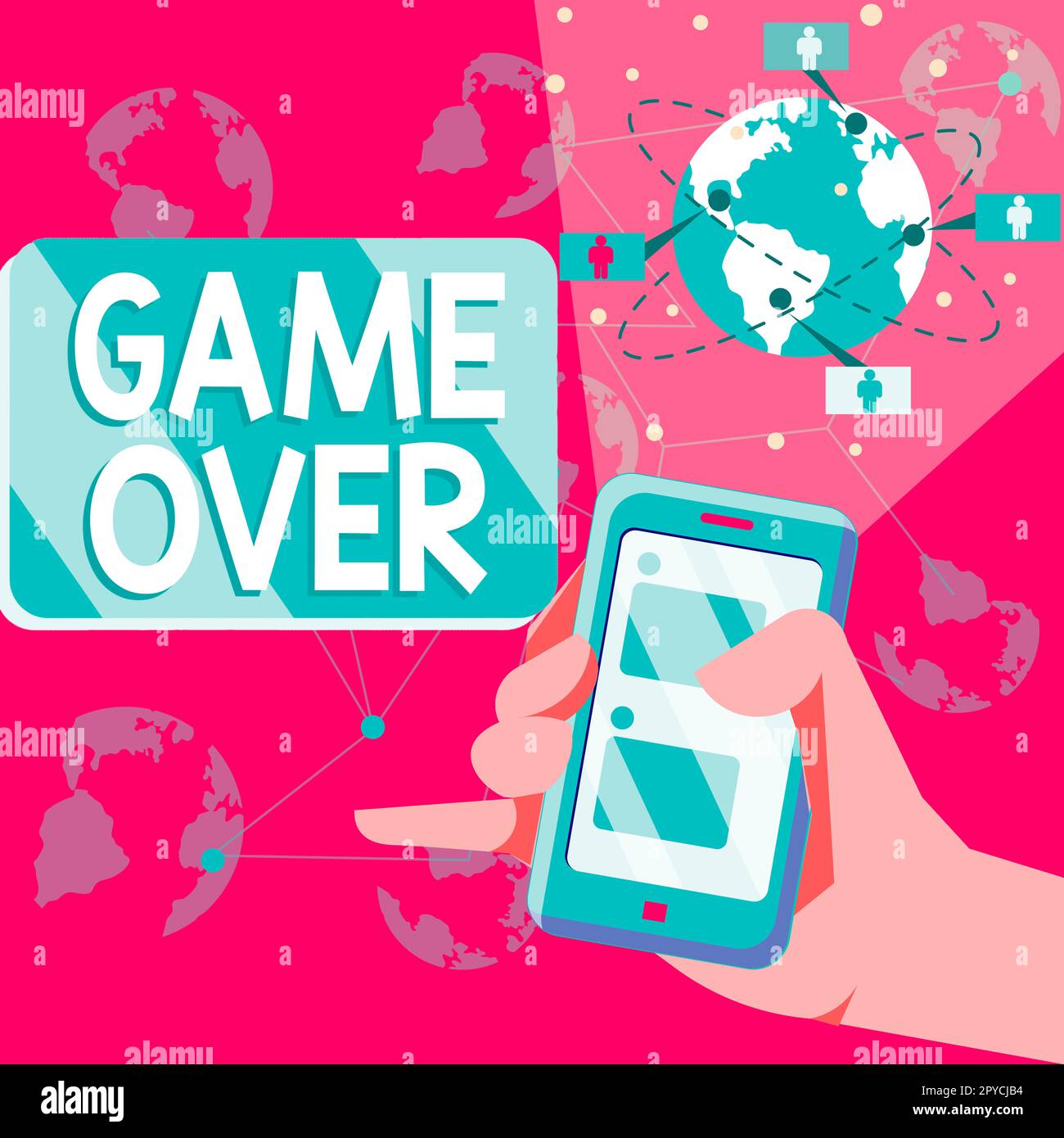 Textzeichen mit „Game Over“. Geschäftskonzept Eine Situation in einem bestimmten Sport, die sein Finale erreicht oder endet Stockfoto
