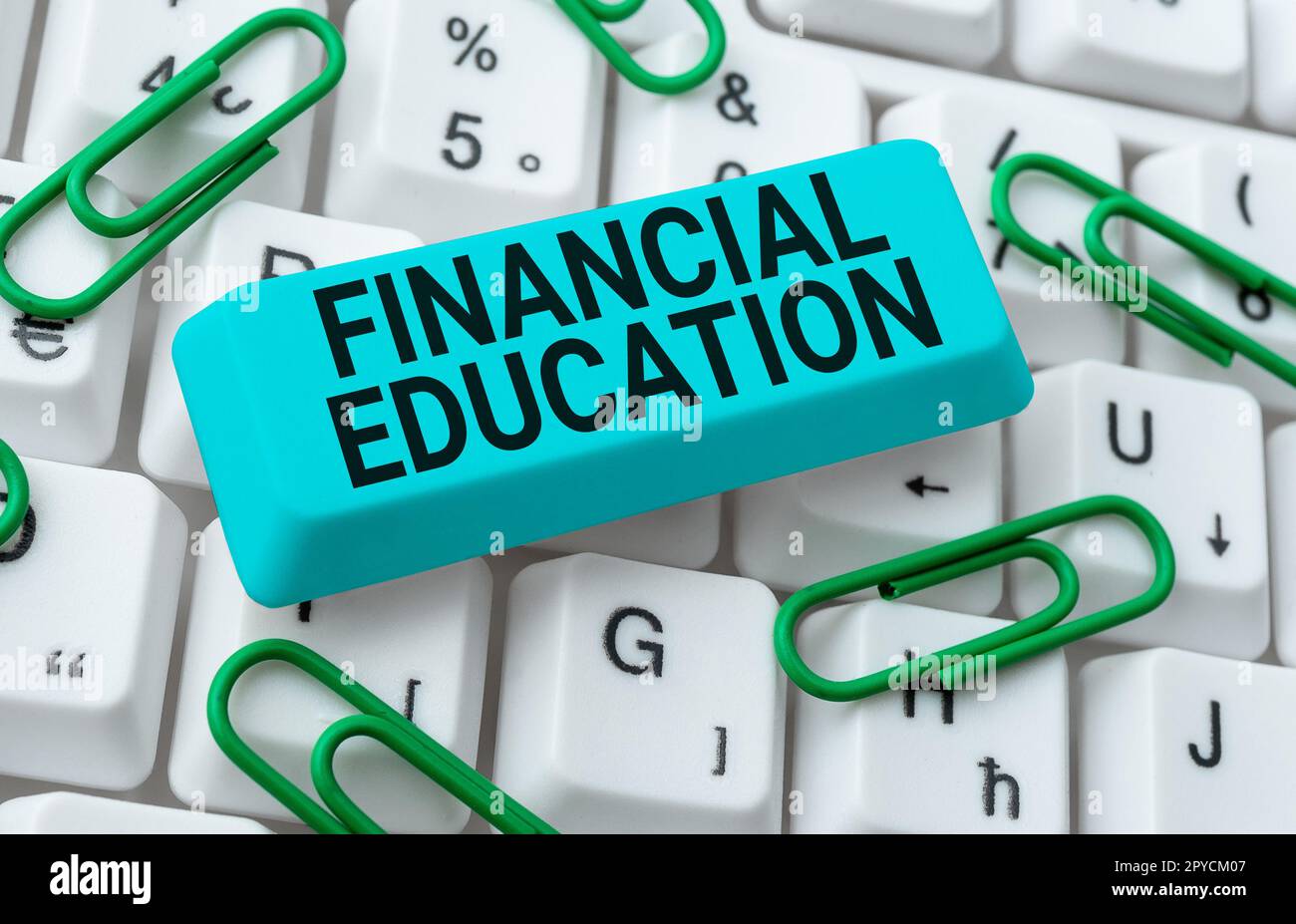 Handschrift Text Financial Education. Wort für das Verständnis von Währungsbereichen wie Finanzen und Investitionen Stockfoto