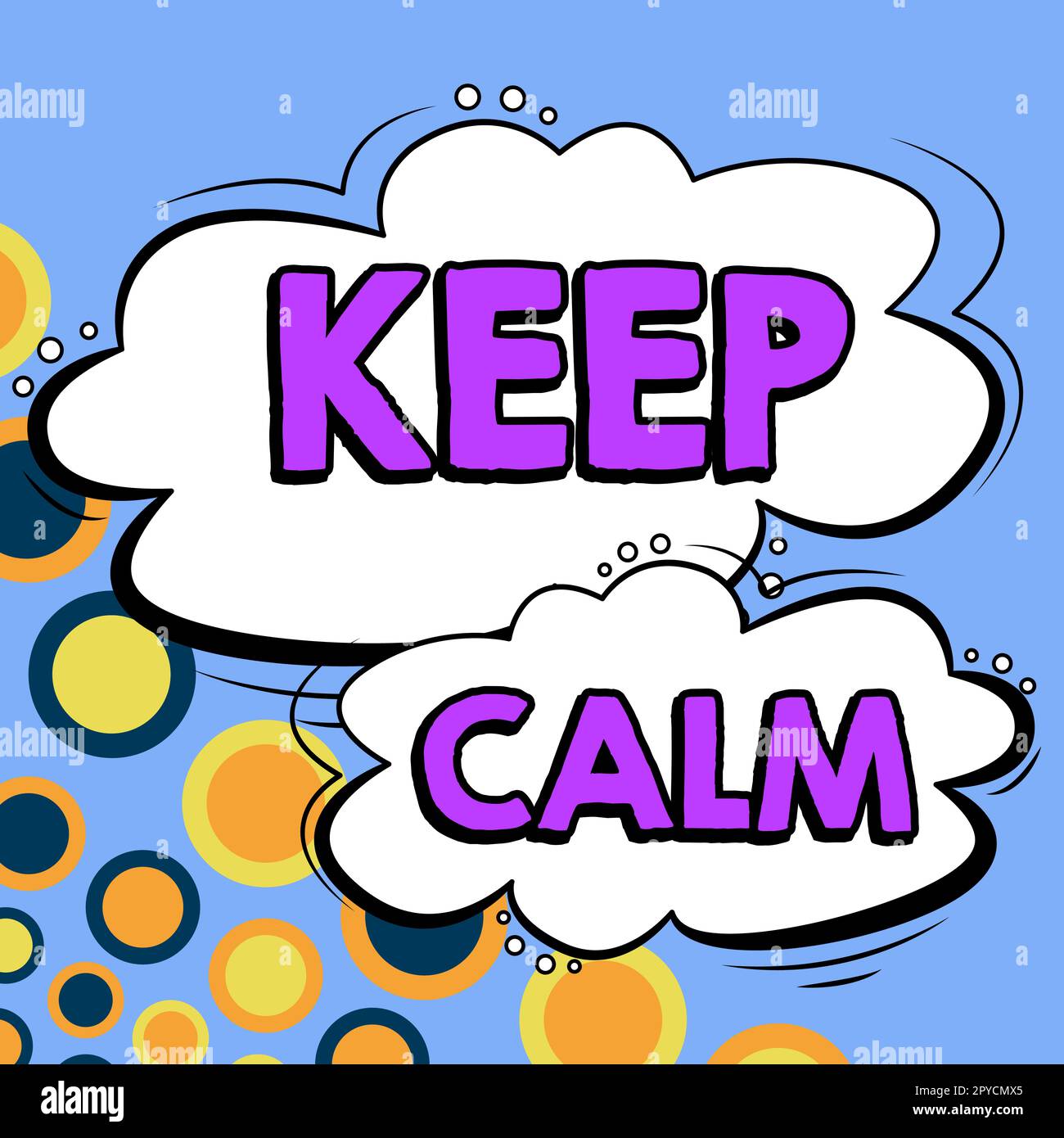 Textzeichen für „Keep Calm“ (Ruhe bewahren) Geschäftsüberblick nicht emotional in Situationen investieren, die Sie nicht kontrollieren können Stockfoto