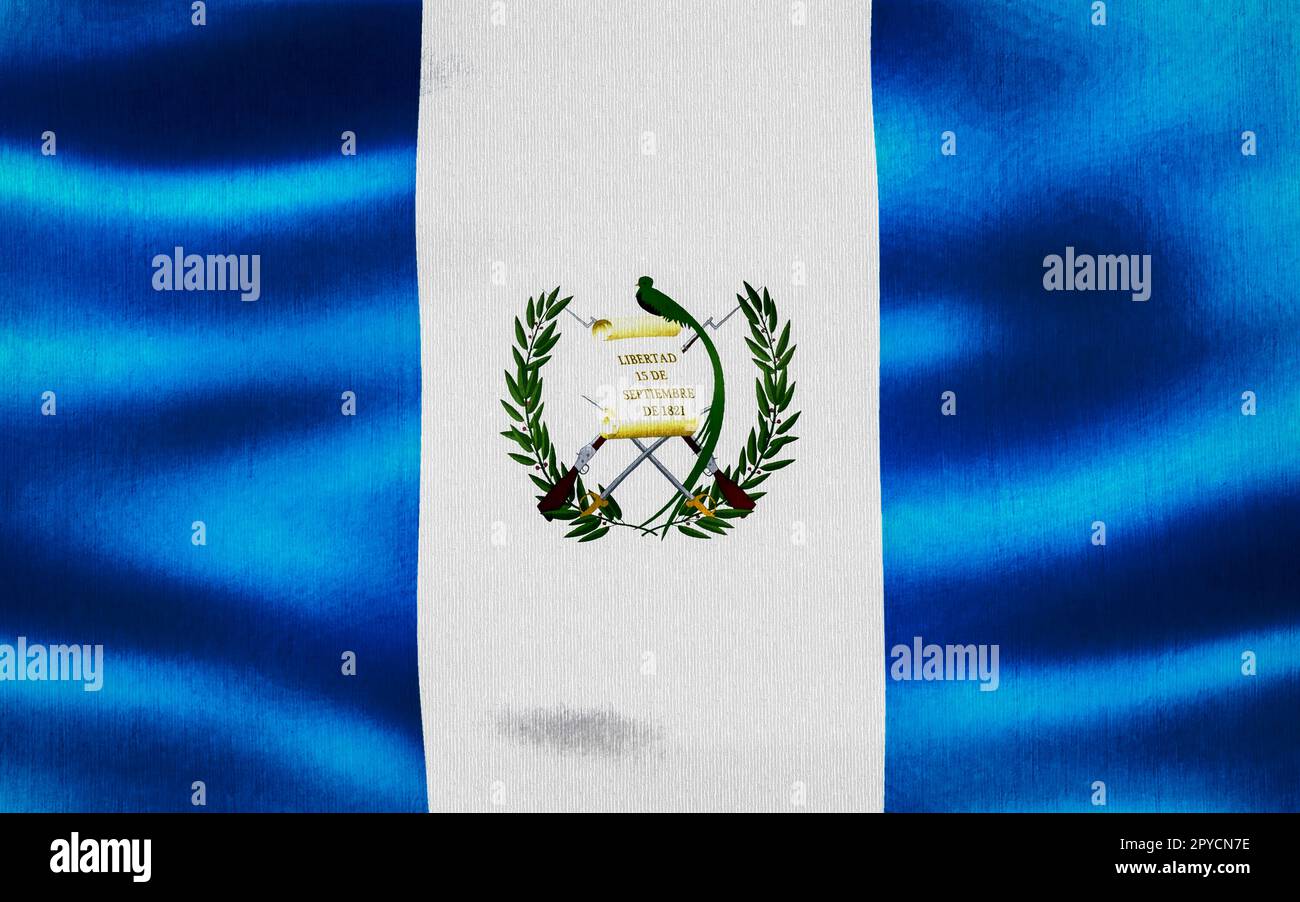 Guatemala-Flagge - realistische wehende Stoffflagge Stockfoto