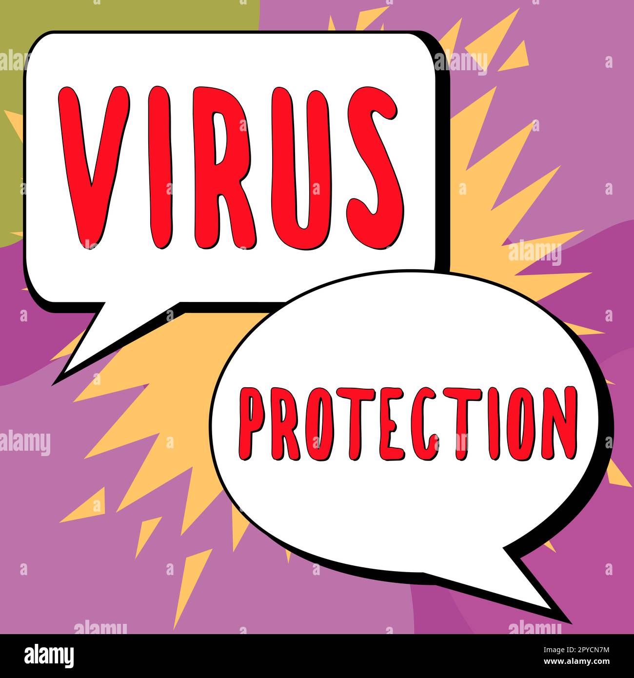 Konzeptionelle Beschriftung Virenschutz. Business Concept-Programm zum Schutz von Computern vor Malware Stockfoto