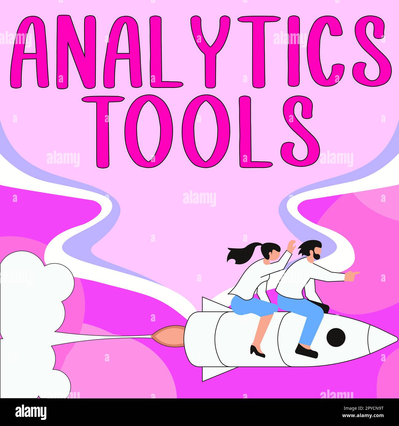Konzeptionelle Anzeige – Analysetools. Geschäftsüberblick über Teile der Analysesoftware für Webanwendungen, die zur Überwachung verwendet werden Stockfoto