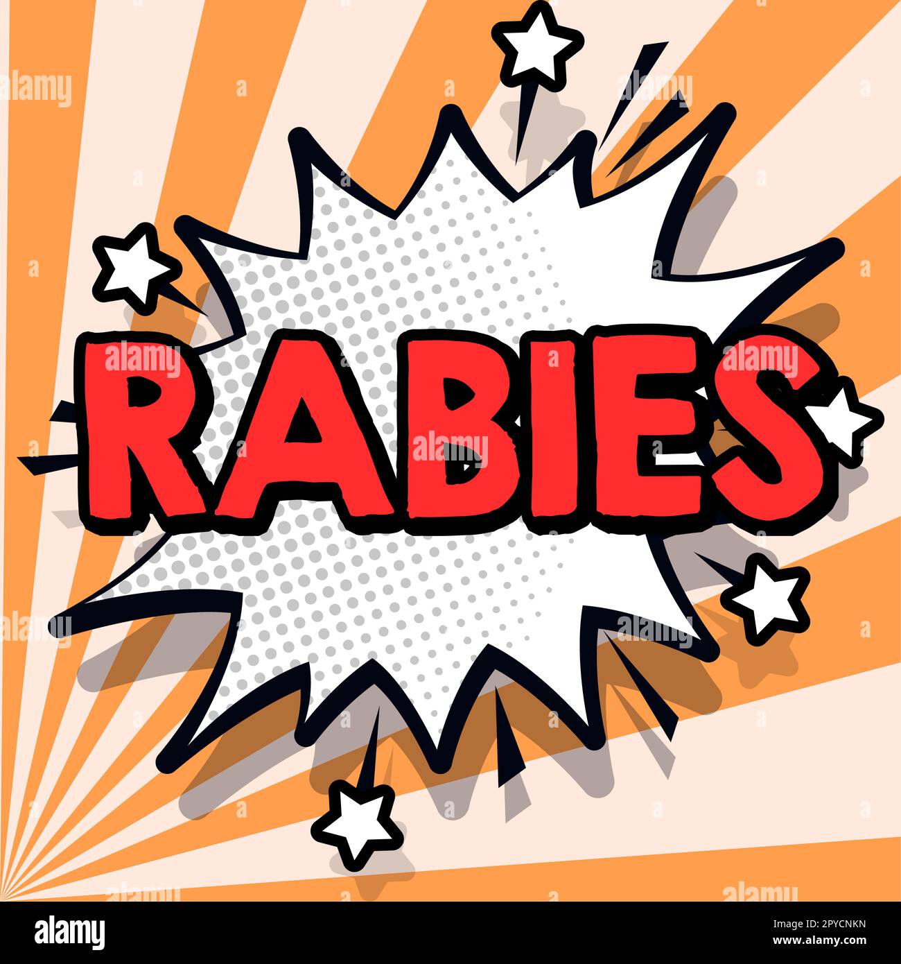 Handschrifttext Rabies. Begriff der Bedeutung der tödlichen Viruserkrankung des Hundes und anderer Säugetiere durch den Biss übertragen Stockfoto
