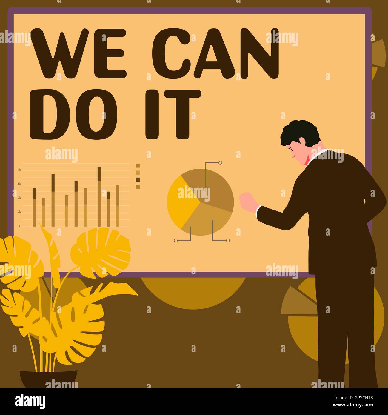 Schild mit der Anzeige We Can Do IT. Geschäftsansatz Sehen Sie sich selbst als leistungsfähige Person Stockfoto