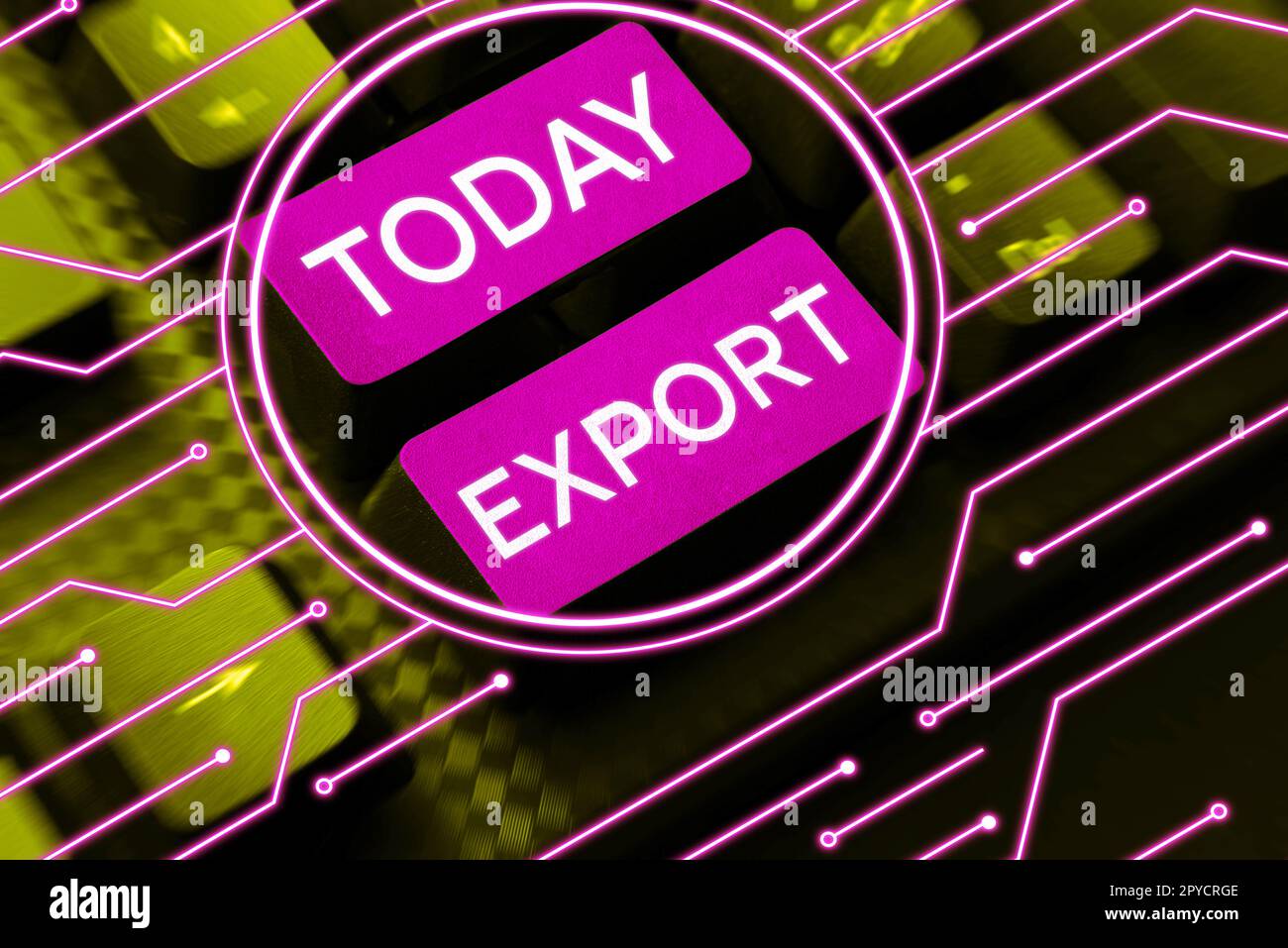 Text für Inspiration Export. Wort für Versand von Waren oder Dienstleistungen zum Verkauf in ein anderes Land Massenproduktion Stockfoto