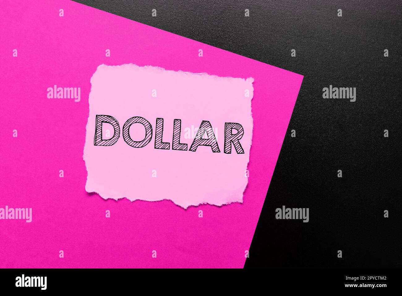 Inspiration mit dem Schild „Dollar“. Ein Wort für ein Stück Papiergeld im Wert von einem Dollar US-Notenschein Stockfoto