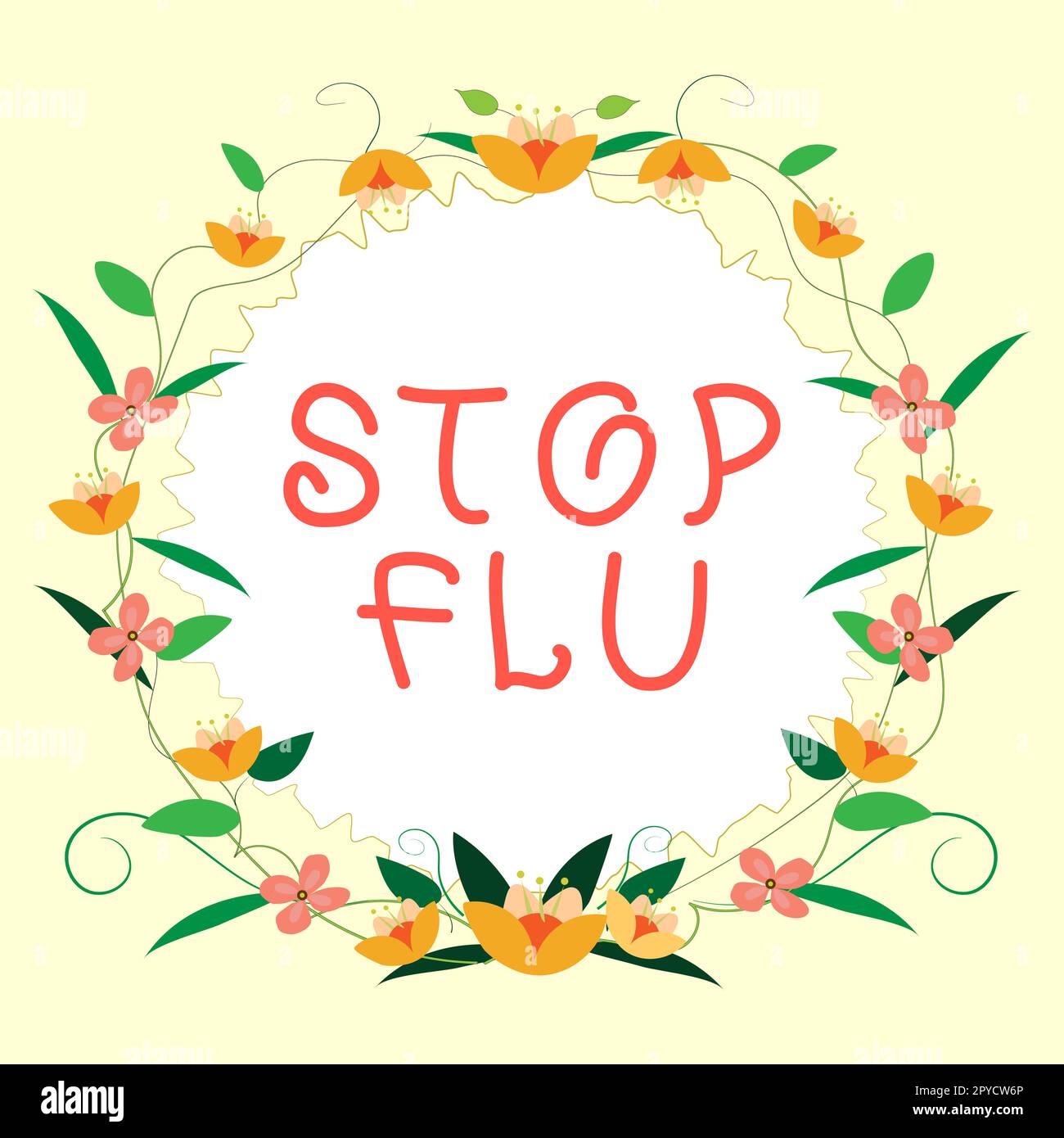 Konzeptionelle Beschriftung Stop Grippe. Geschäftsansatz Behandlung der ansteckenden Atemwegserkrankung durch Grippevirus Stockfoto