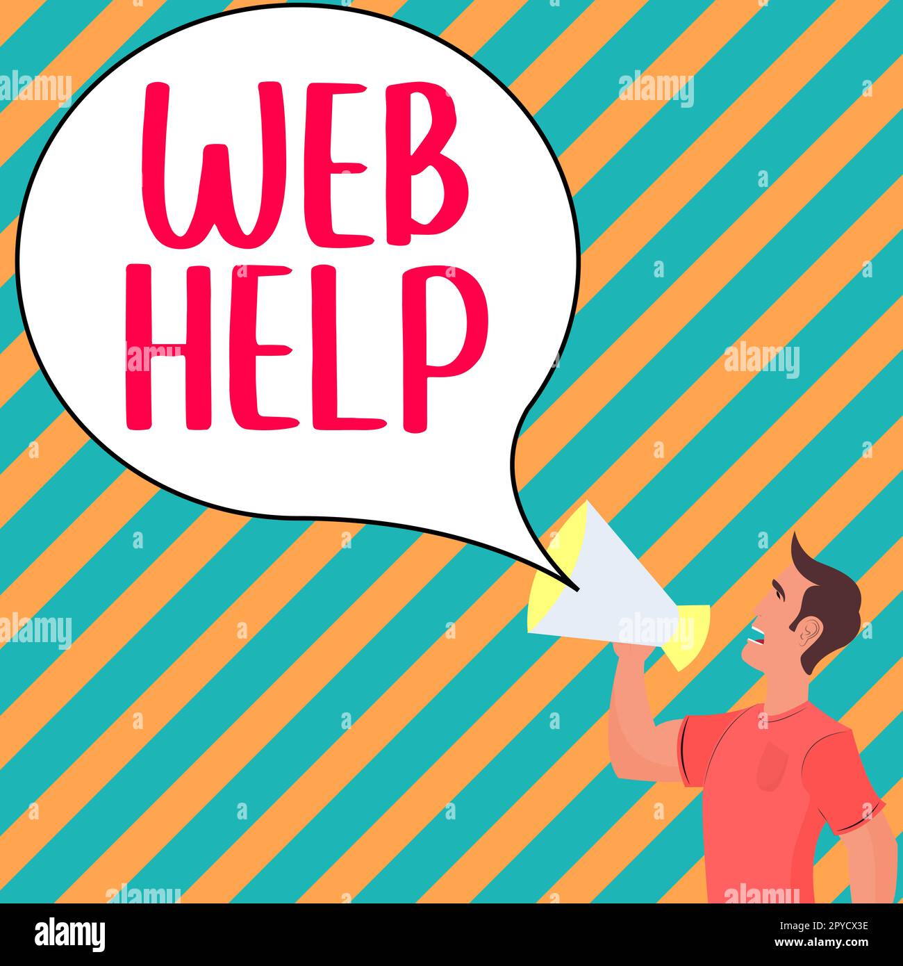 Konzeptionelle Anzeige der Web-Hilfe. Konzeptionelle Bildverfahrensdaten oder Referenzinformationen, die über den Computer bereitgestellt werden Stockfoto