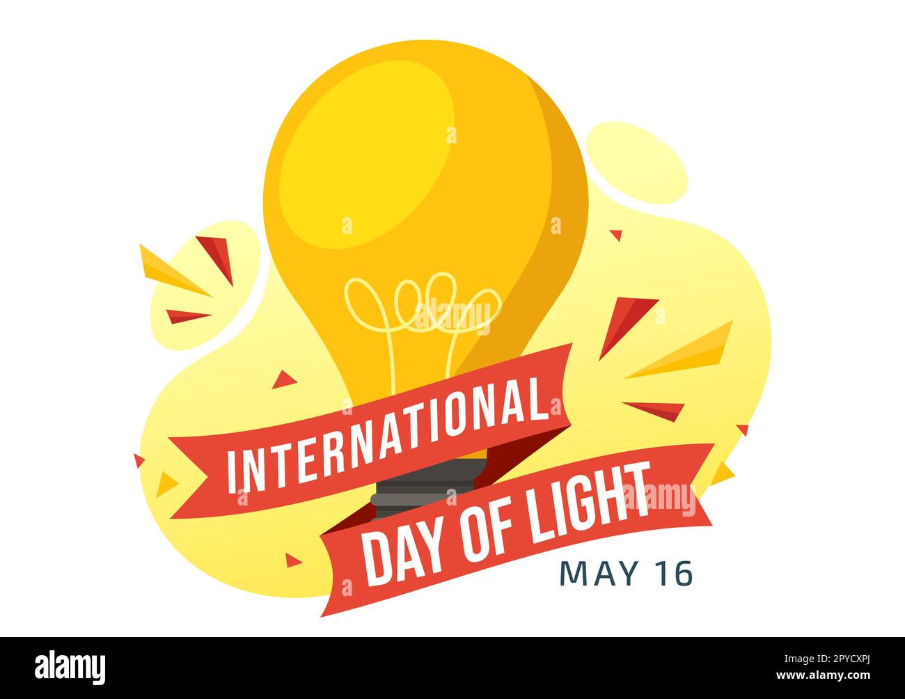 Internationaler Tag des Lichts am 16. Mai Illustration zur Bedeutung der Verwendung von Lampen in flachen Cartoons handgezeichnet für Banner- oder Landing-Page-Vorlagen Stockfoto