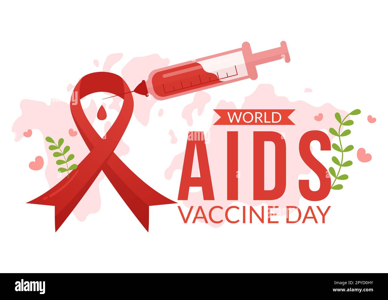 World AIDS Vaccine Day Illustration zur Prävention und zum Bewusstsein Gesundheit in flachem Cartoon handgezeichnet für Web-Banner oder Landing-Page-Vorlagen Stockfoto