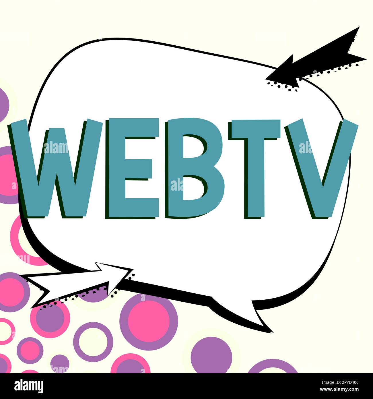 Inspiration mit Schild Webtv. Word für Internet-Übertragungsprogramme, die sowohl online als auch traditionell produziert werden Stockfoto