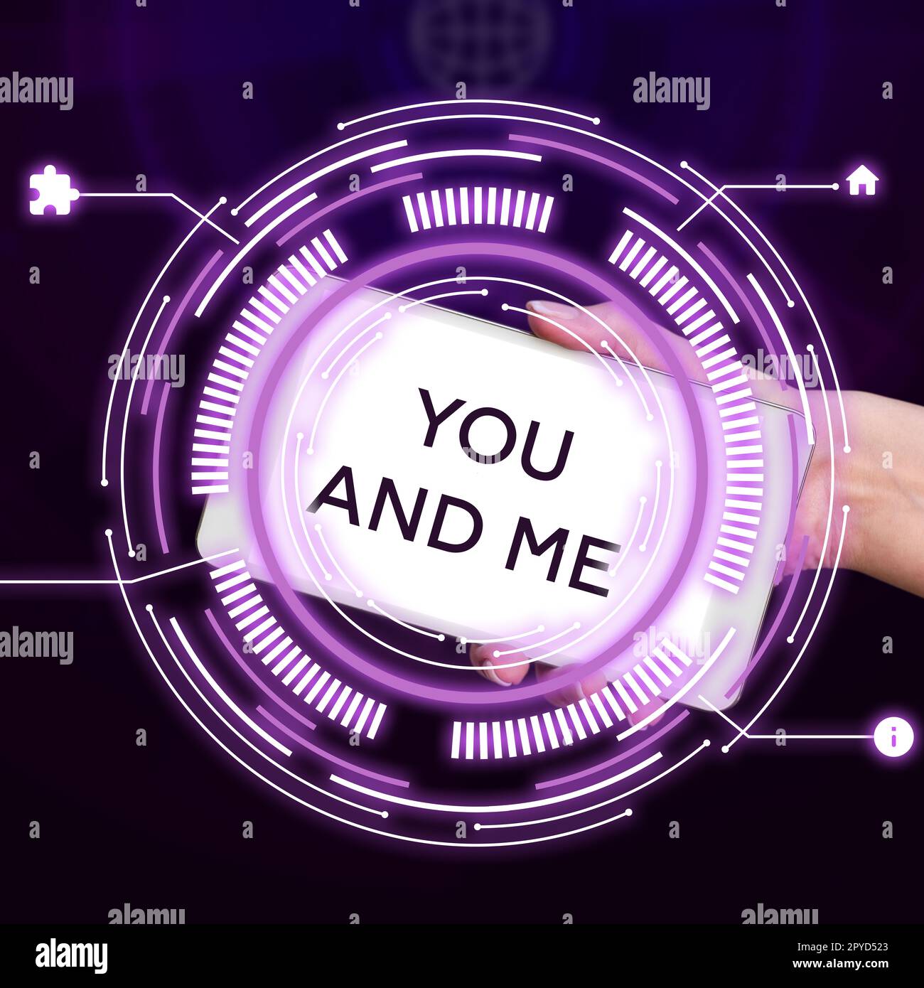 Konzeptuelle Bildunterschrift Du und ich. Konzeptuelles Foto Paar Beziehung Kompromiss Ausdruck romantische Gefühle Stockfoto
