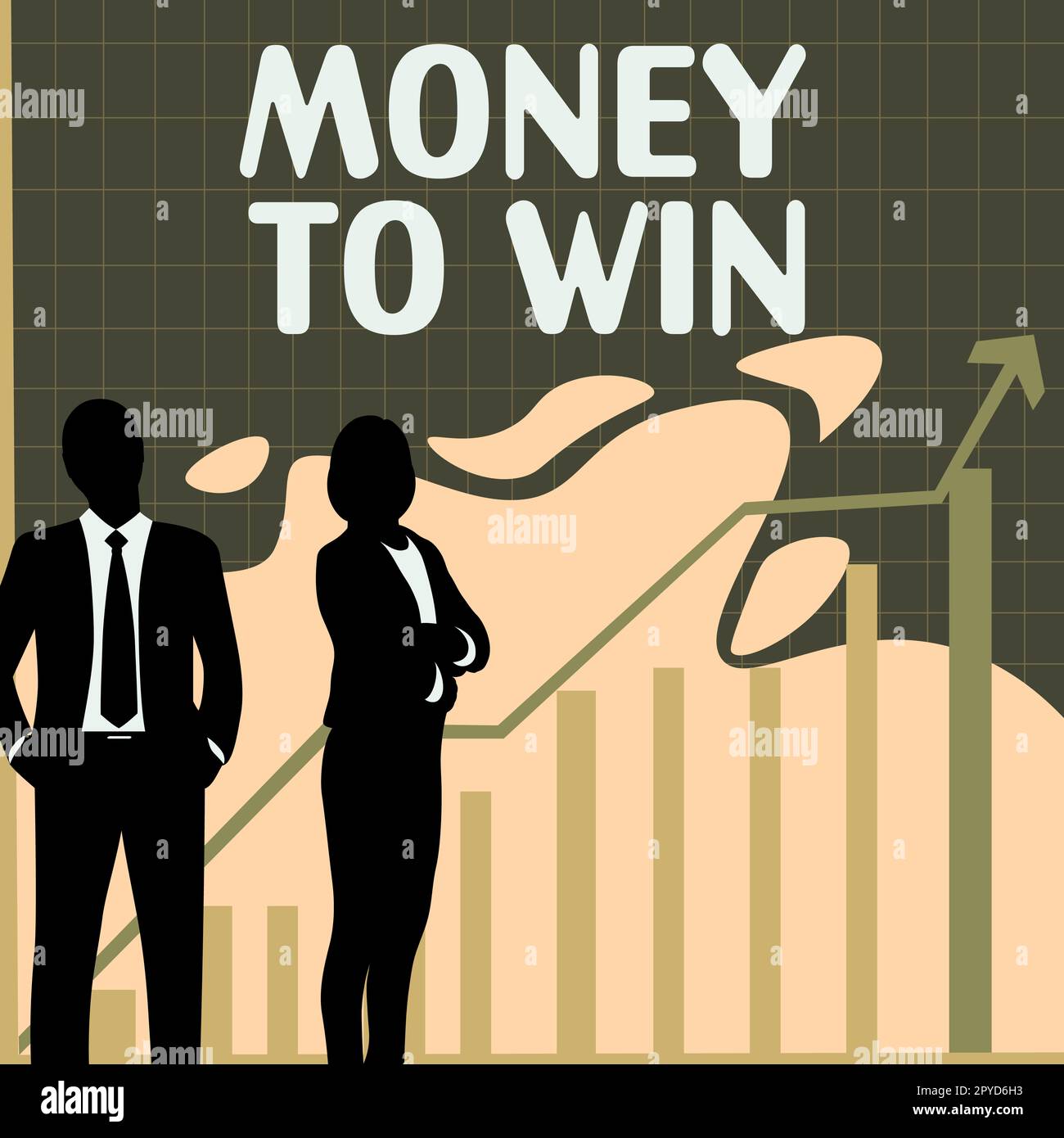 Textunterschrift mit „Money to Win“. Das Internet-Konzept, mit dem Einnahmen berechnet werden, wird etwas erreichen Stockfoto