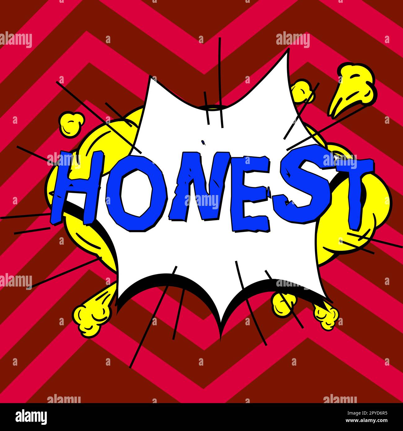 Handschriftliches Schild "ehrlich". Ein Wort für die Wahrheit, oder man kann ihnen trauen und wird sie wahrscheinlich nicht stehlen Stockfoto