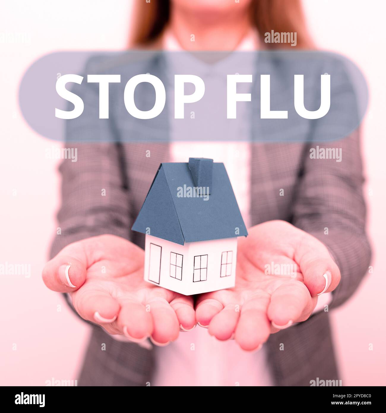 Handschrift Schild Stop Grippe. Geschäftsübersicht Behandlung der ansteckenden Atemwegserkrankung durch Grippevirus Stockfoto