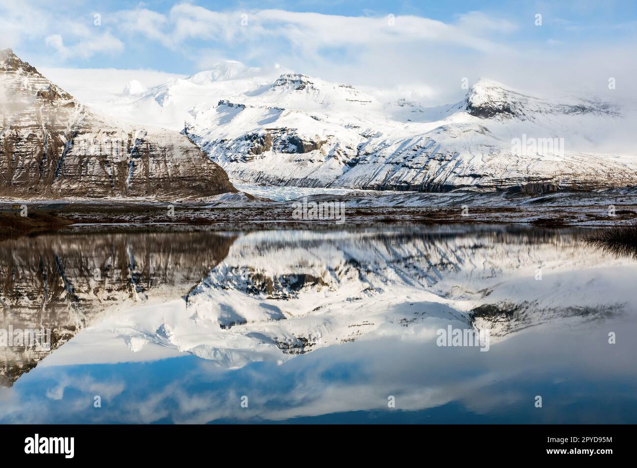 Island im winter Stockfoto