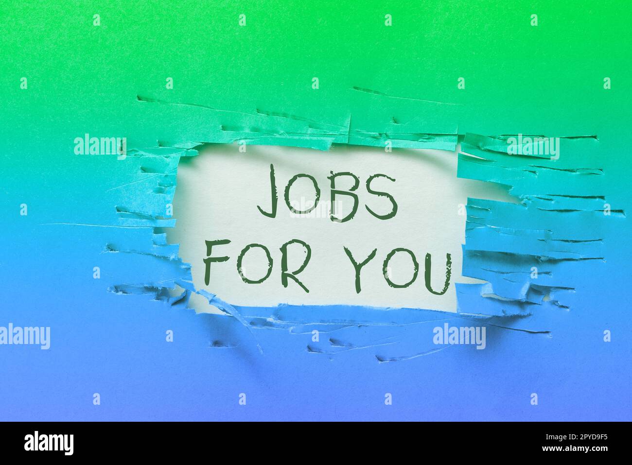 Textzeichen, das Jobs für Sie anzeigt. Internetkonzept Liste der verfügbaren Positionen, die zu Ihren Fähigkeiten passen Stockfoto