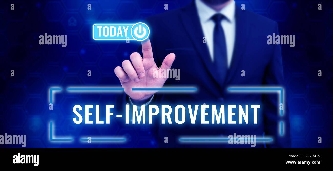 Konzeptionelle Darstellung Selbstverbesserung. Wort für Wort, um sich selbst zu einem besseren oder sachkundigeren zu machen Stockfoto