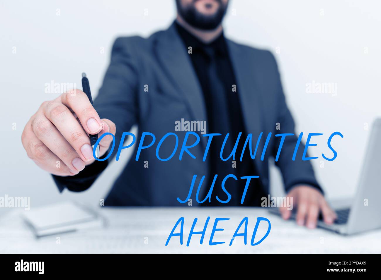 Handschriftmöglichkeiten stehen vor der Tür. Geschäftsansatz eine Reihe von Umständen, die es ermöglichen, etwas in kurzer Zeit zu tun Stockfoto