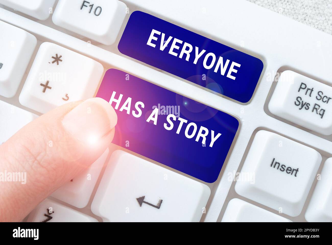 Konzeptionelle Beschriftung jeder hat Eine Geschichte. Geschäftsidee Hintergrundgeschichten erzählen Ihre Erinnerungen Stockfoto