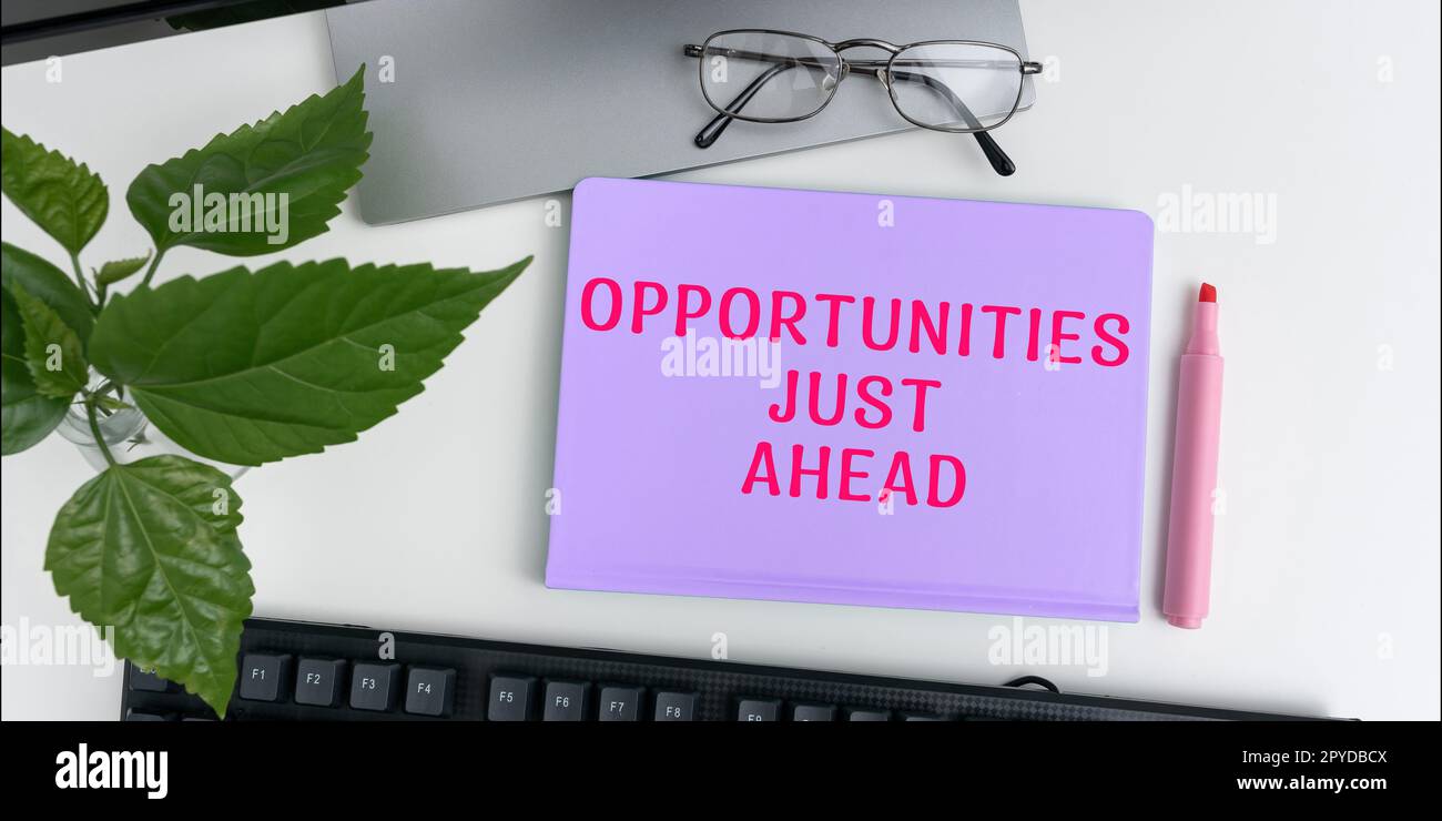 Inspiration für Schilder direkt vor uns. Geschäftsansatz eine Reihe von Umständen, die es ermöglichen, etwas in kurzer Zeit zu tun Stockfoto