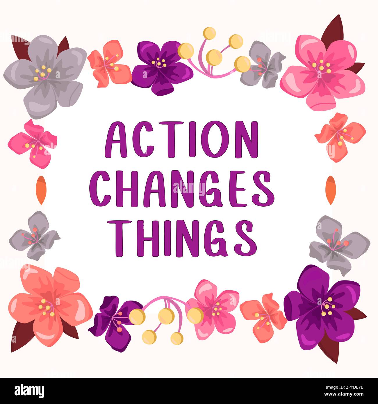 Die Anzeige von Aktionen ändert die Dinge. Konzeptfotos, die etwas tun, spiegeln andere Reaktionen wider Stockfoto
