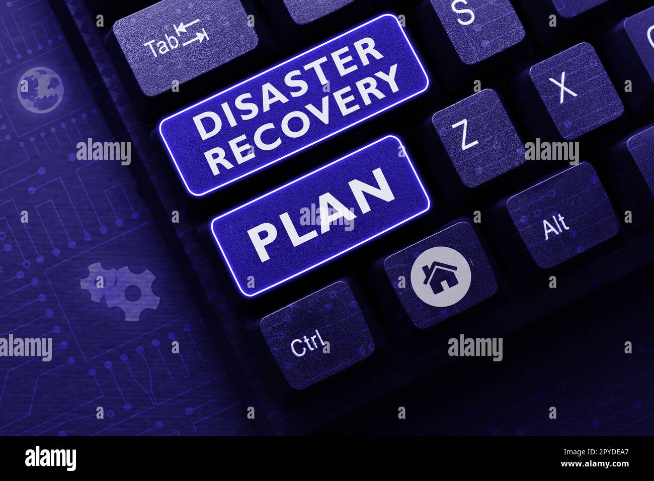 Handschriftlicher Text Katastrophenplan. Konzeptfoto mit Backup-Maßnahmen für gefährliche Situationen Stockfoto