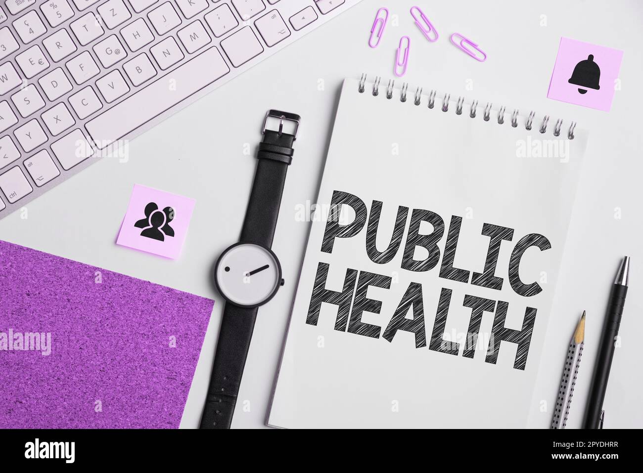 Schild mit der Anzeige der öffentlichen Gesundheit. Business Showcase Förderung einer gesunden Lebensweise für die Gemeinde und ihre Menschen Stockfoto
