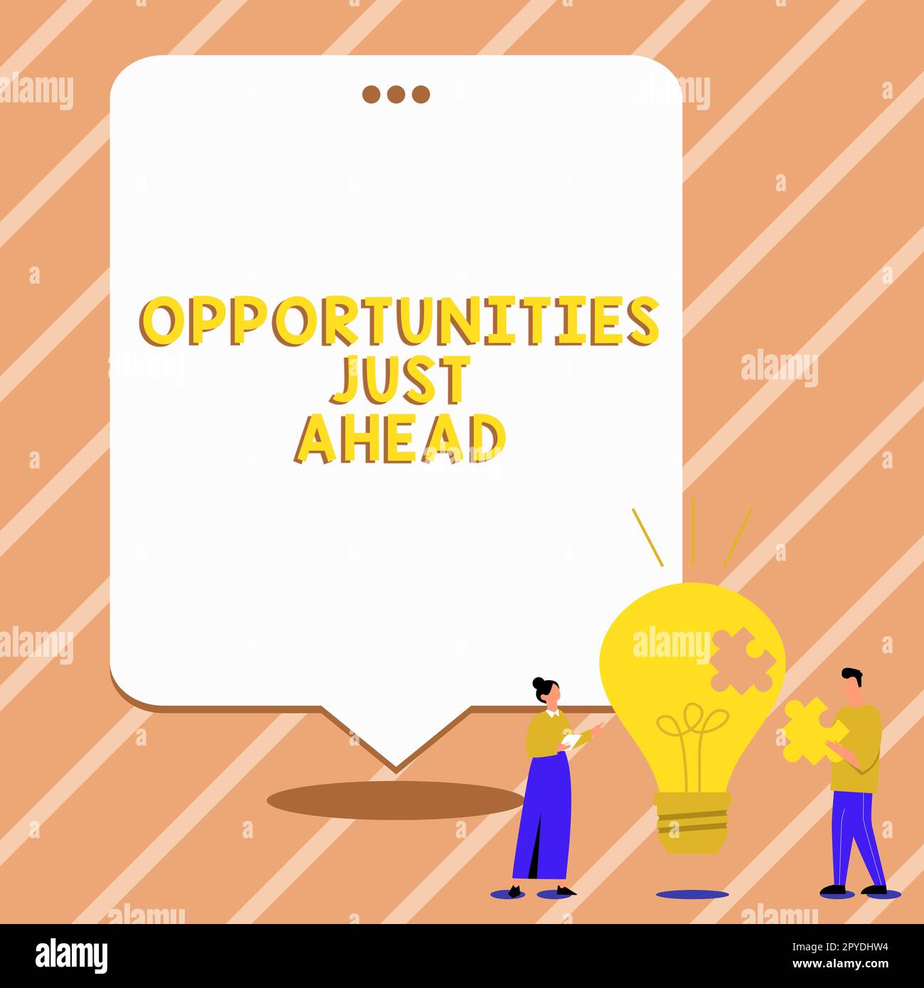 Text mit Inspirationsmöglichkeiten direkt vor uns. Geschäftsideen Zusammenstellung von Umständen, die es ermöglichen, etwas in kurzer Zeit zu tun Stockfoto