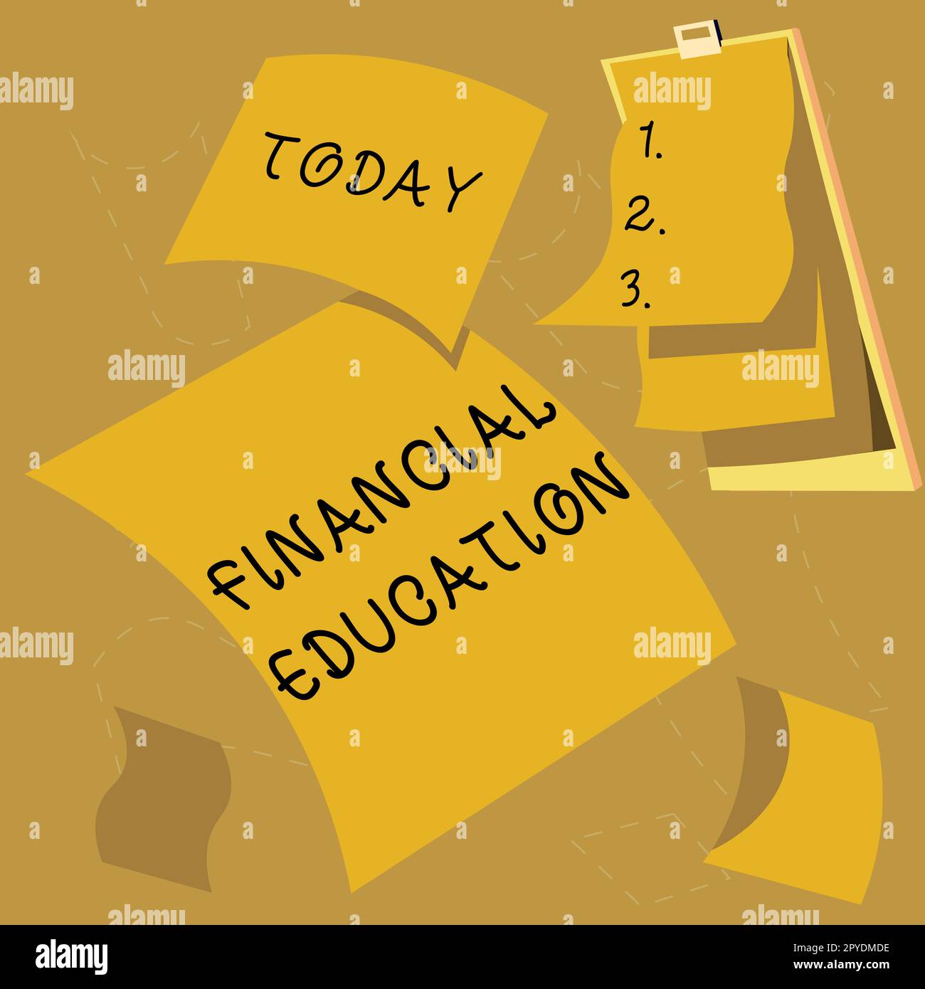 Schild mit der Anzeige „Financial Education“. Konzept, das das Verständnis von Währungsbereichen wie Finanzen und Investieren bedeutet Stockfoto