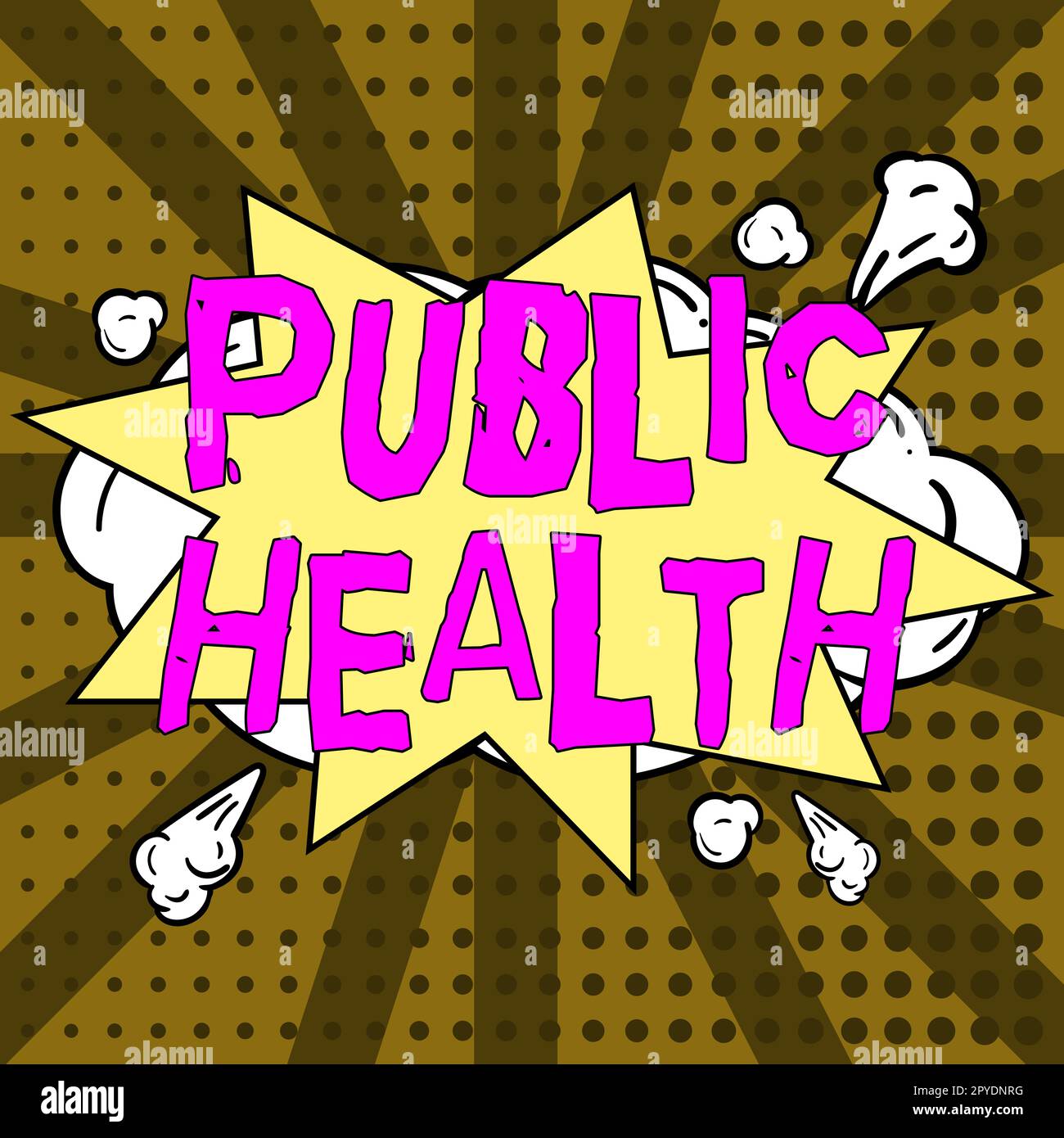 Konzeptunterschrift Public Health. Wort für die Förderung einer gesunden Lebensweise für die Gemeinschaft und ihre Menschen Stockfoto