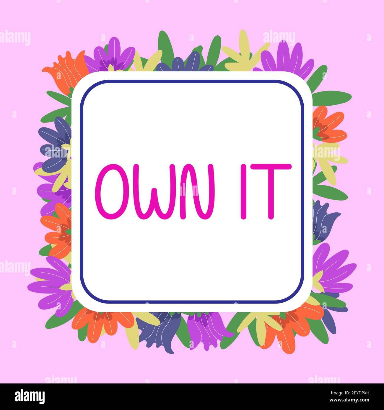 Handschriftlicher Text Own IT. Begriffliche Fotopflicht, ein wenig für etwas zurückzuzahlen, das zurückgezahlt wurde Stockfoto