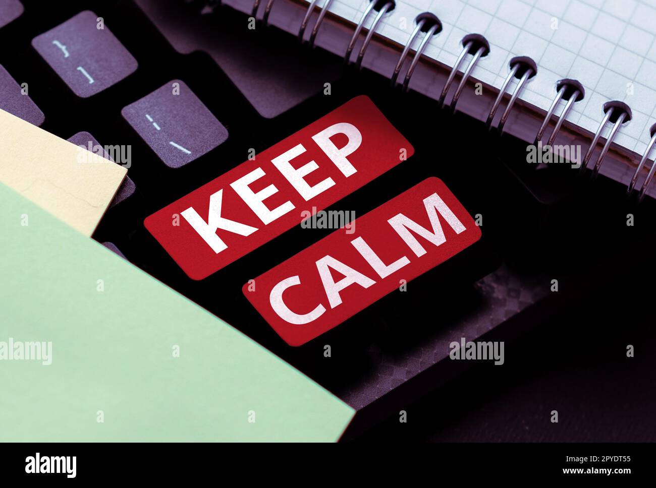 Textzeichen für „Keep Calm“ (Ruhe bewahren) Geschäftsideen werden nicht emotional in Situationen investiert, über die Sie keine Kontrolle haben Stockfoto