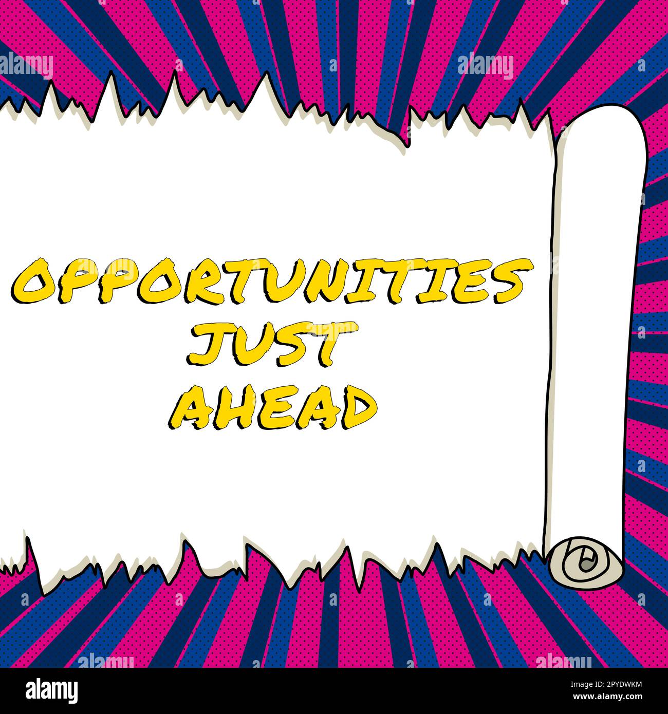 Text mit Inspirationsmöglichkeiten direkt vor uns. Ein paar Umstände, die es ermöglichen, etwas in kurzer Zeit zu tun Stockfoto