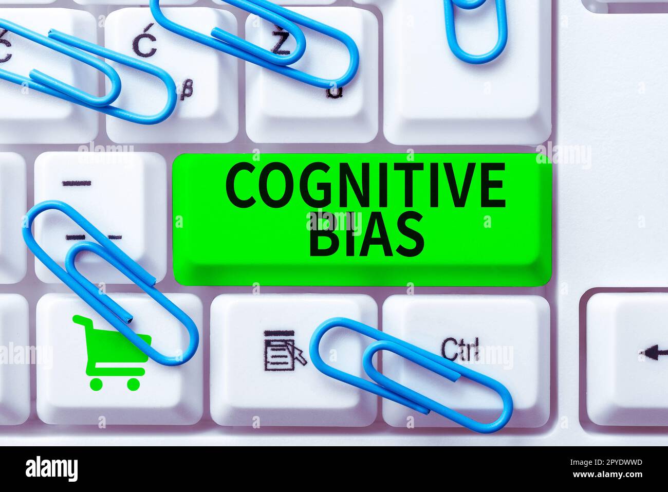 Text, der Inspiration kognitive Vorurteile zeigt. Business Showcase psychologische Behandlung psychischer Störungen Stockfoto