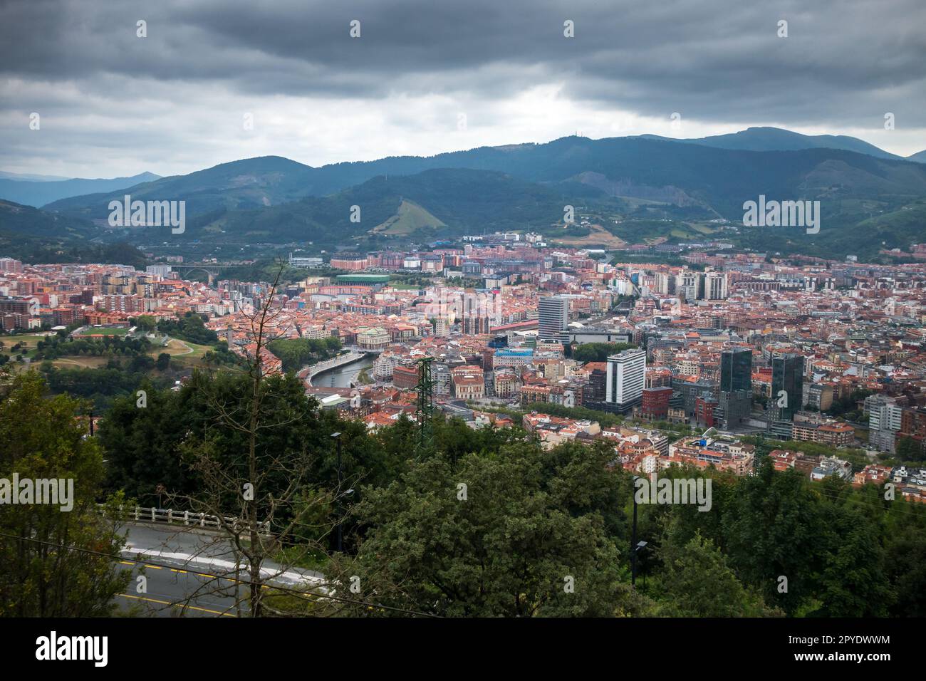 Bilbao, Baskenland, Spanien aus der Vogelperspektive Stockfoto