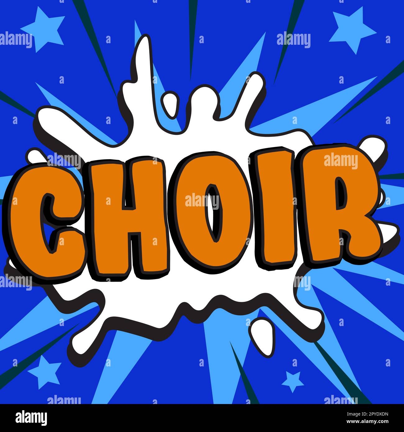 Inspiration mit dem Zeichen Chor. Ein Wort für eine Gruppe, die das Ensemble singen soll Stockfoto