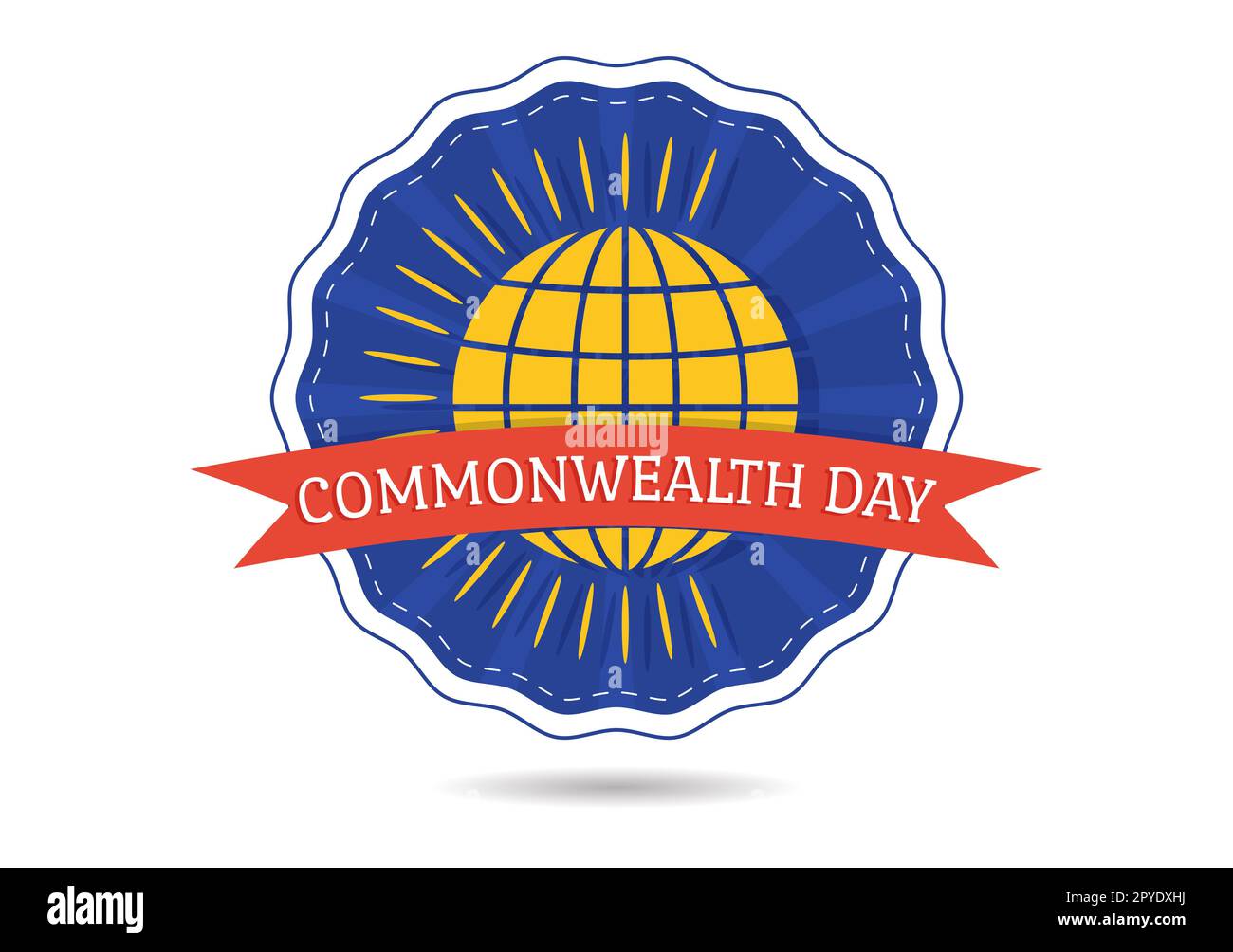 Commonwealth of Nations Day am 24. Mai Illustration mit Hilfs führt Aktivitäten von Commonwealth-Organisationen in flachen, handgezeichneten Vorlagen an Stockfoto