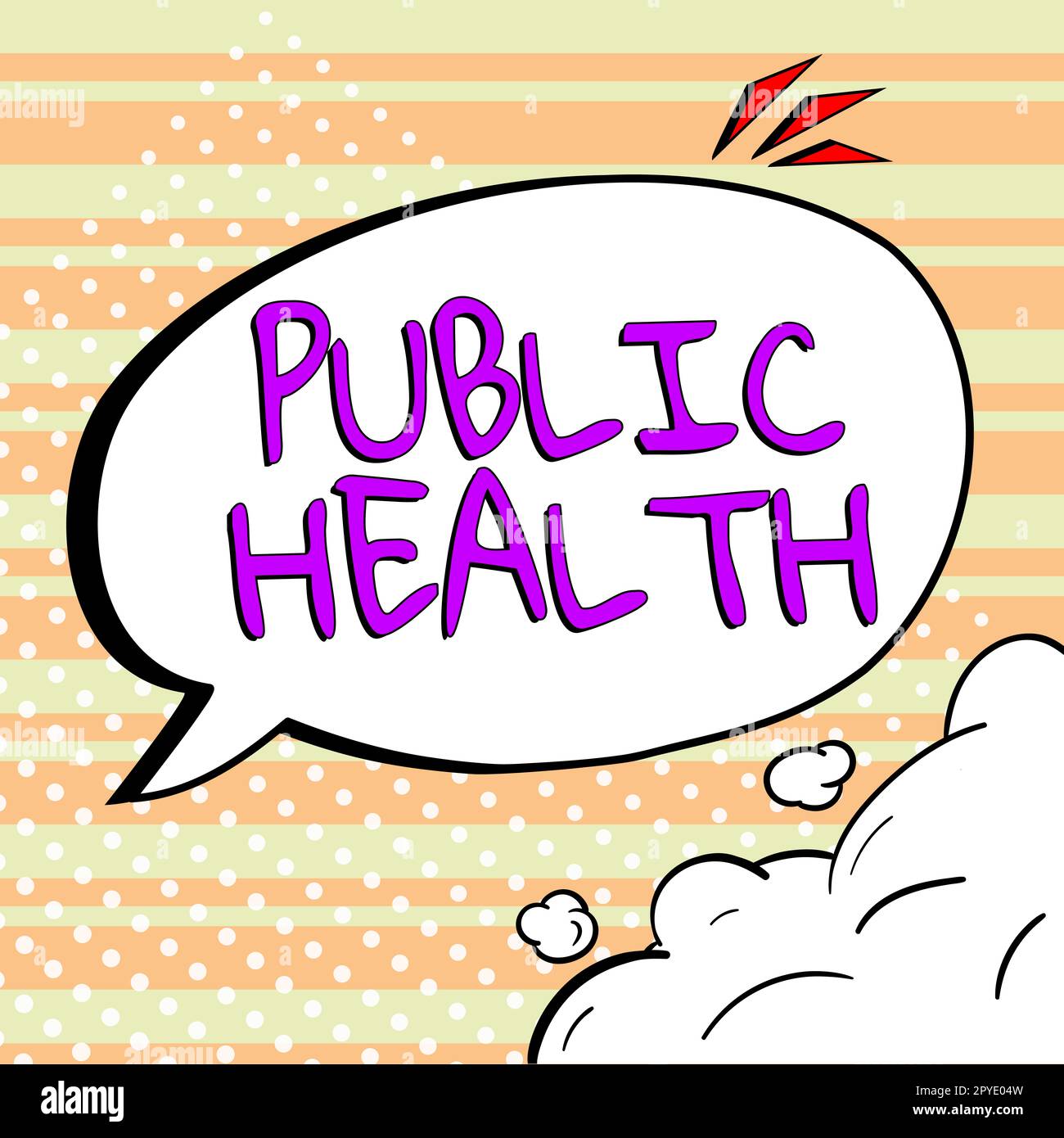 Handschrifttext Public Health. Wort für die Förderung einer gesunden Lebensweise für die Gemeinschaft und ihre Menschen Stockfoto