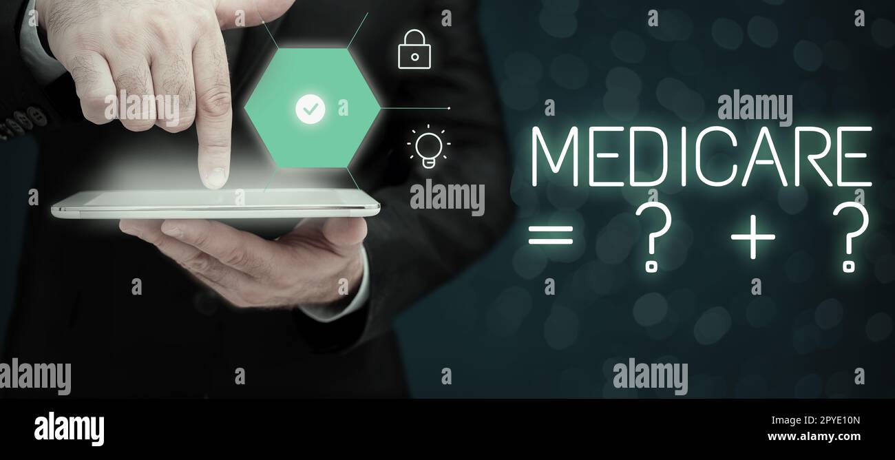 Handschrifttext Medicare. Geschäftsübersicht eine Politik der Bundesregierung zur Gesundheitsversorgung Stockfoto