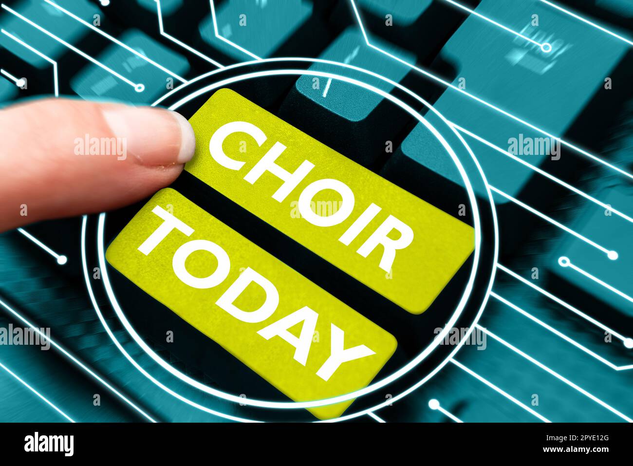 Schreiben mit Textanzeige Chor. Ein Wort für eine Gruppe, die das Ensemble singen soll Stockfoto