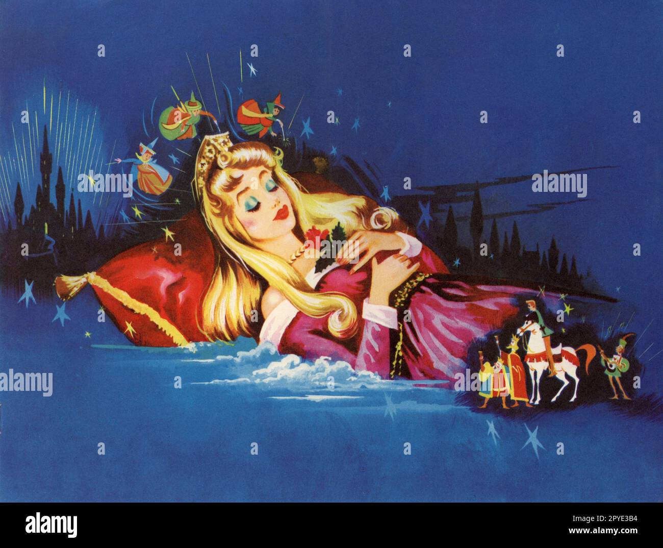 WALT DISNEY's SLEEPING BEAUTY 1959 Supervising Director CLYDE GERONIMI Story Charles Perrault Lieder und Punkte angepasst an die Ballettmusik von Tchaikovsky Walt Disney Productions Stockfoto