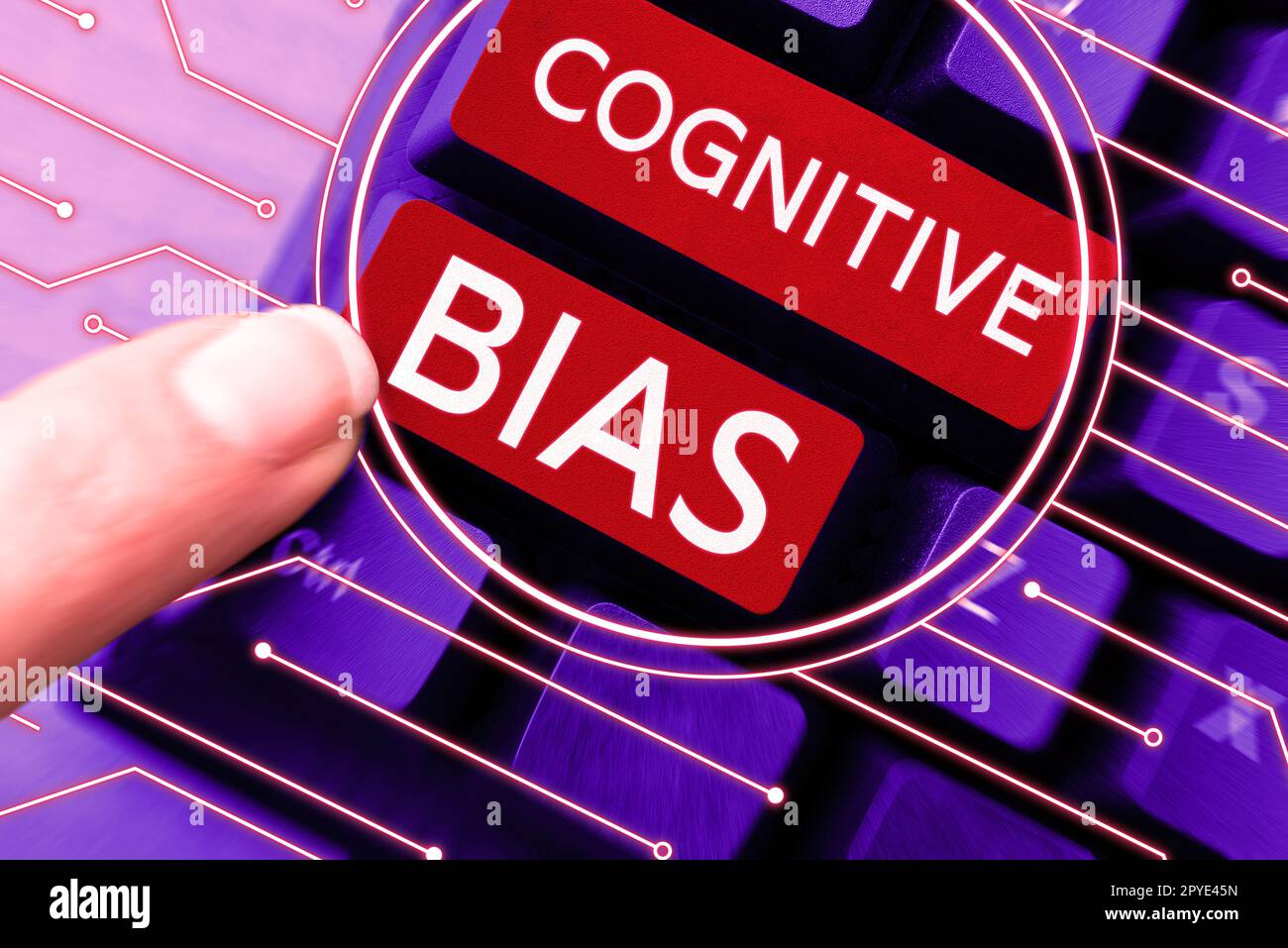 Schrift zeigt Text kognitive Vorurteile an. Betriebsbegriffliche psychologische Behandlung psychischer Störungen Stockfoto