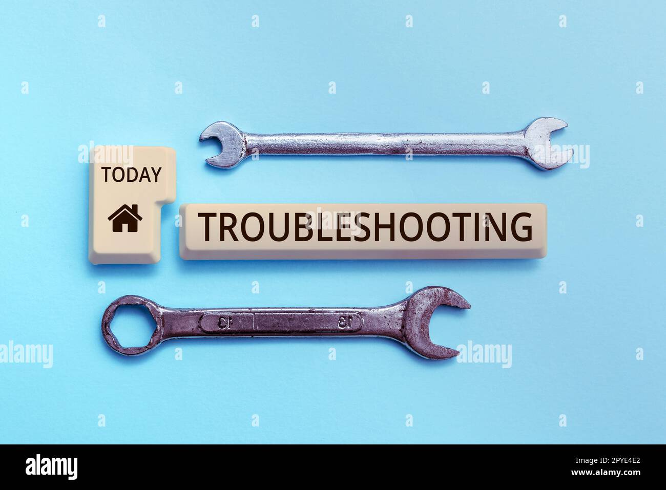 Schreiben Textanzeige Fehlerbehebung. Geschäftsidee eine Untersuchung oder Behandlung der Probleme ist aufgetreten Stockfoto