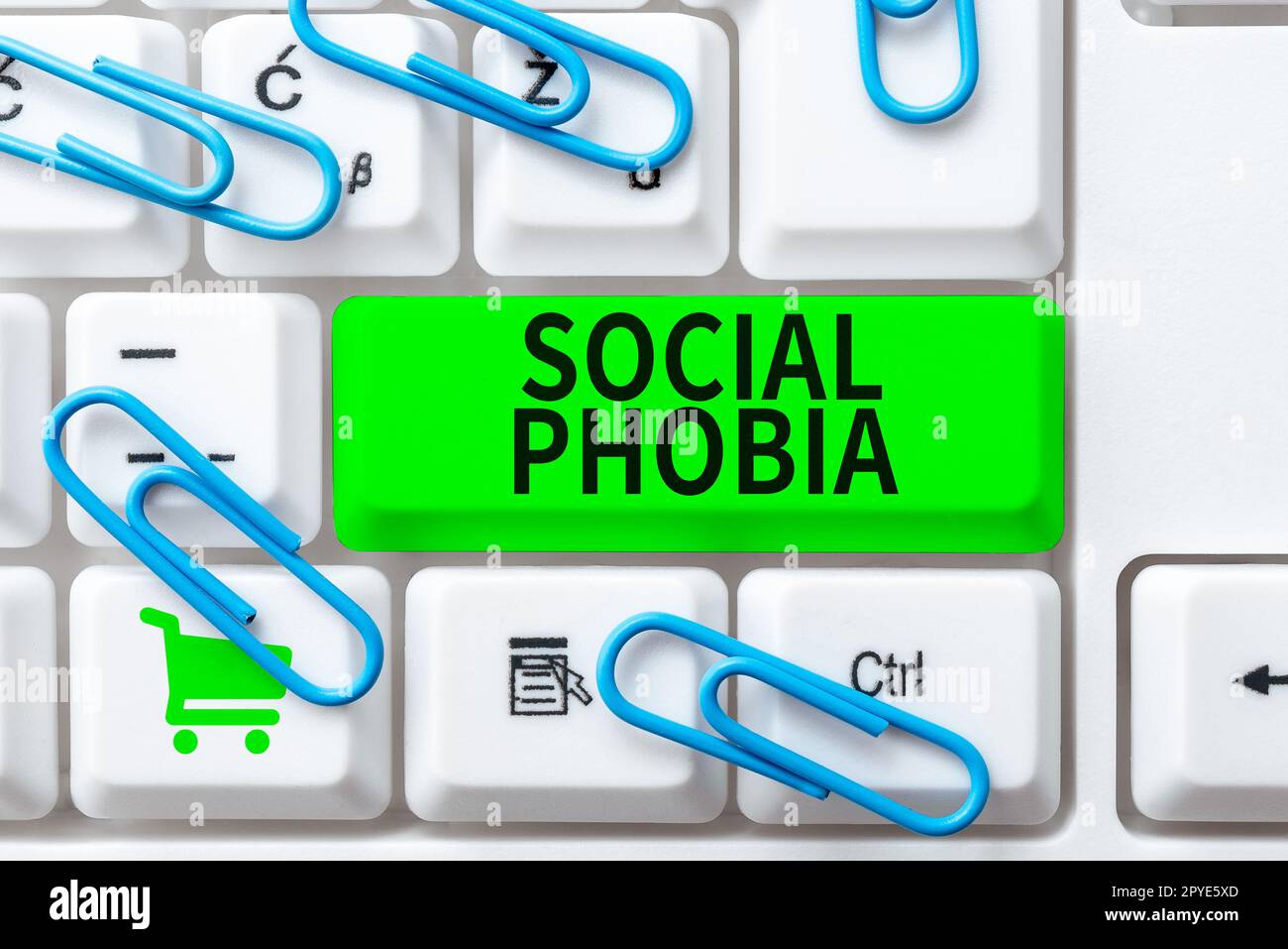 Konzeptionelle Darstellung Soziale Phobie. Ein Wort für überwältigende Angst vor sozialen Situationen, die beunruhigend sind Stockfoto