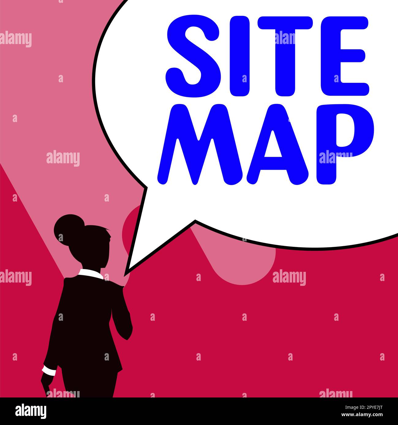 Konzeptionelle Darstellung der Sitemap. Geschäftskonzept, das sowohl Benutzern als auch Suchmaschinen die Navigation auf der Website erleichtert Stockfoto